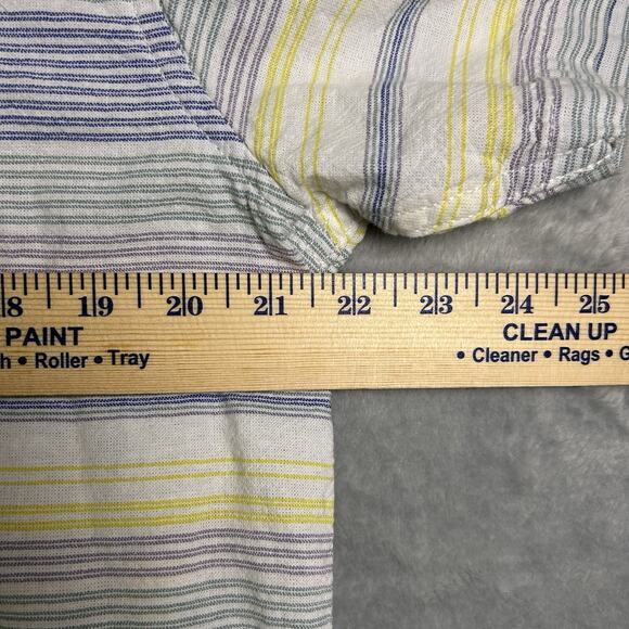 Vans Button Up Linen Shirt Mens Large Striped Skater Preppy Classic Elevated - Picture 10 of 13